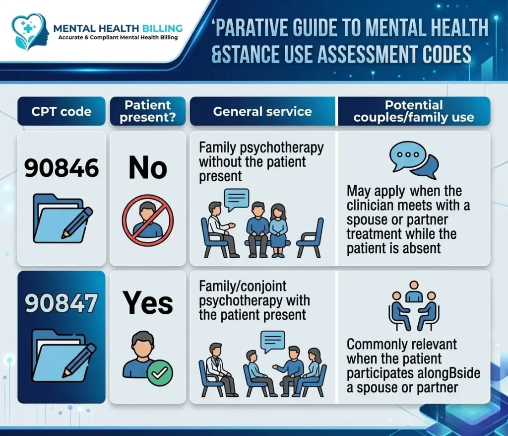 CPT 90847 vs 90846 for couples therapy
