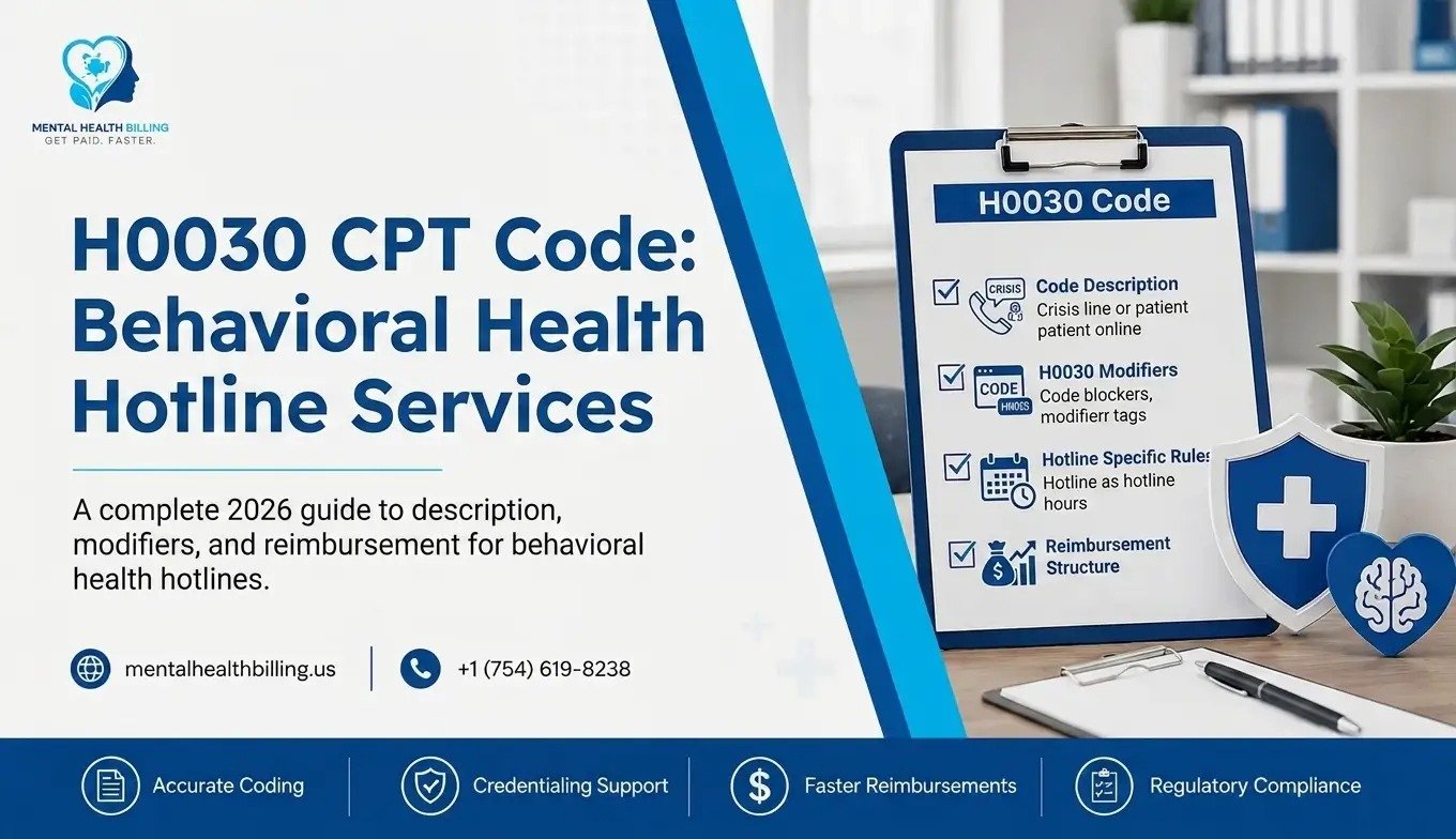 H0030 CPT code billing guide description, modifiers and reimbursement