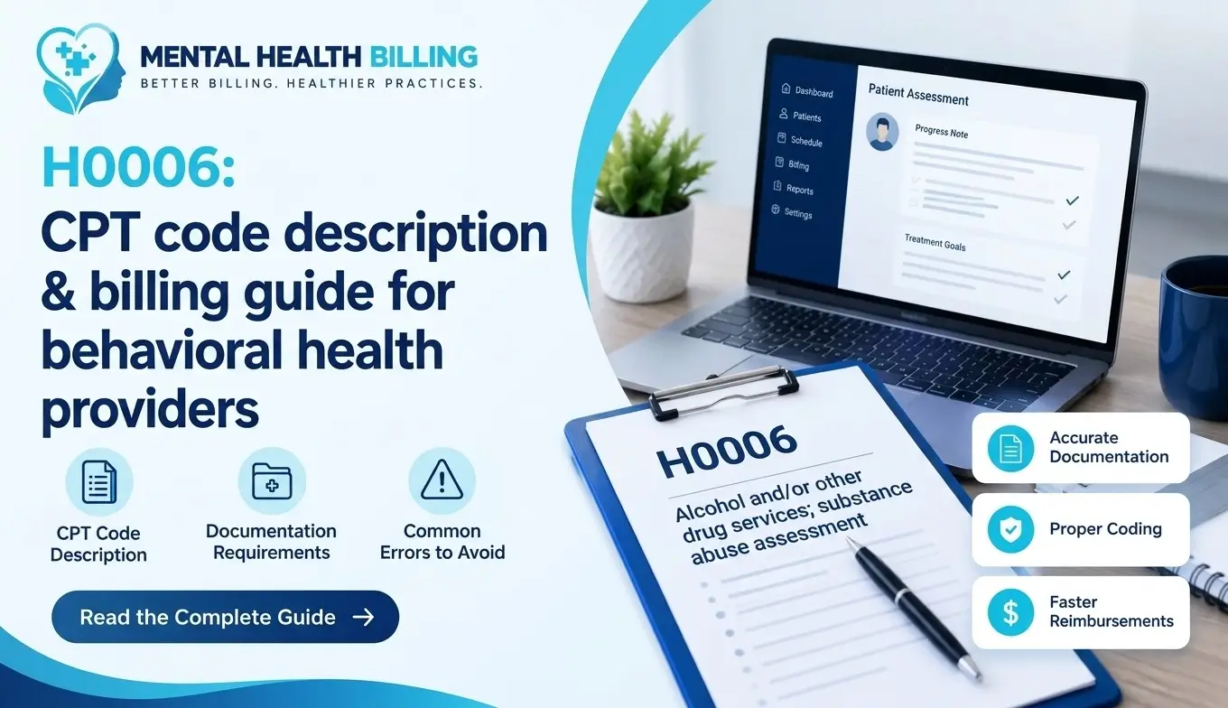H0006 CPT code description and billing guide for behavioral health providers