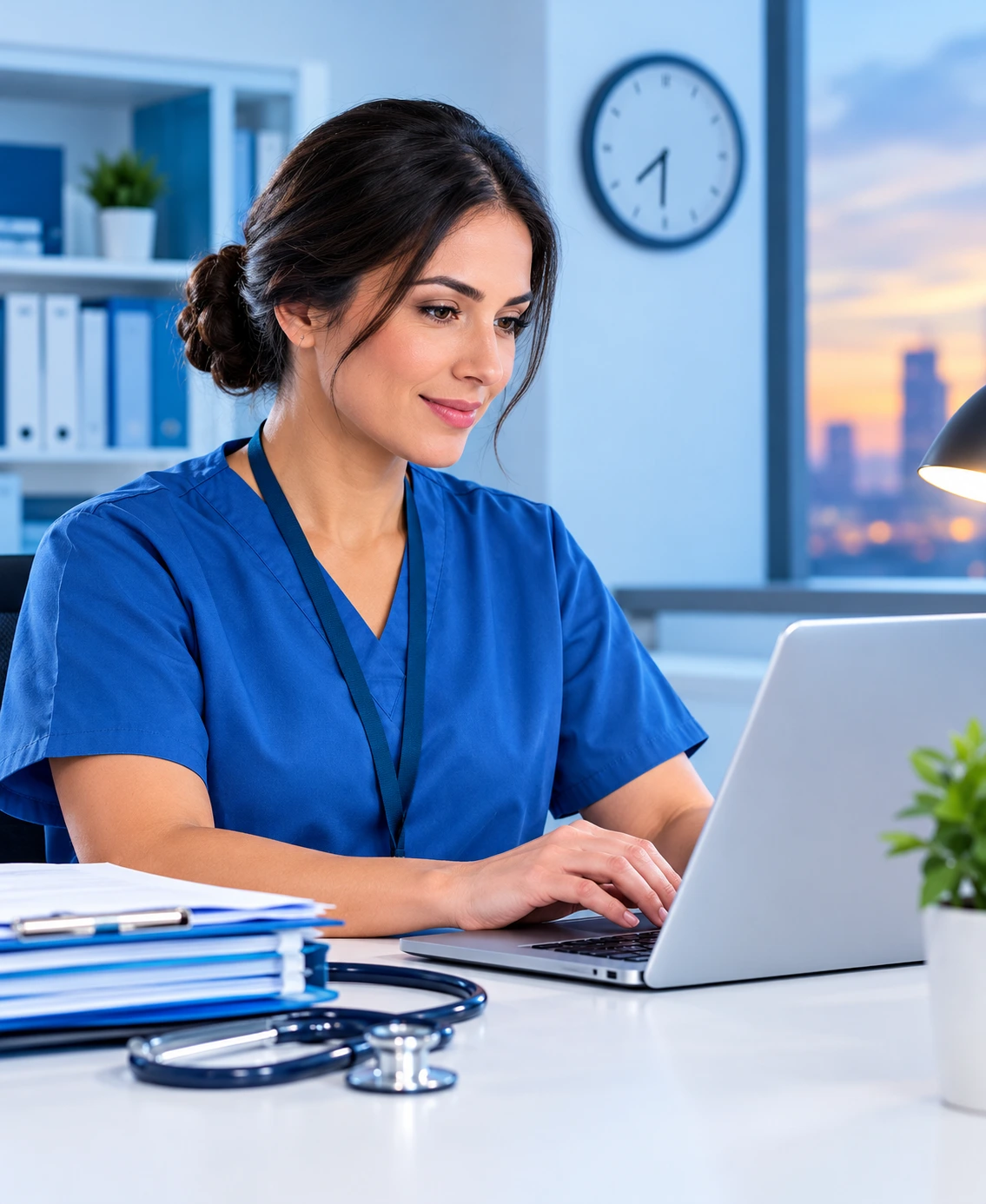 Healthcare professionals reviewing billing paperwork in a therapy practice